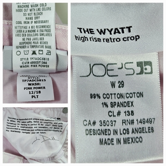 Joe's Jeans The Wyatt High Rise Crop Pink Size 29 - Picture 14 of 14